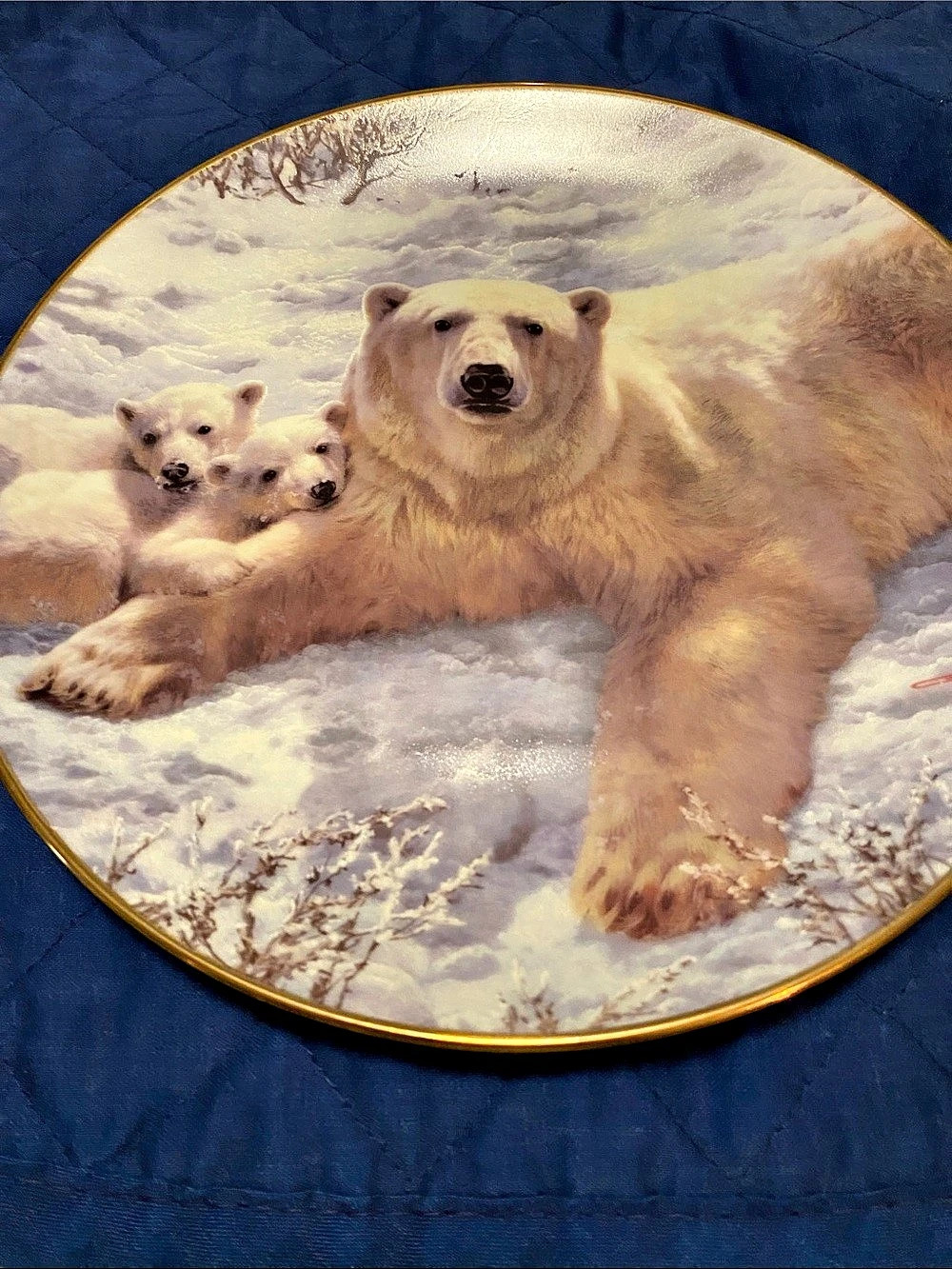 Bradford Exchange -  A Family Affair Polar Bear Collectible Plate “Mother of Pea